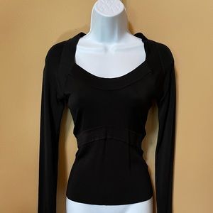 Black womens cache knit shirt